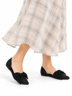 Size 10 Native x Beth Richards Women’s Audrey Bow Pointed‎ Toe D’Orsay Flats